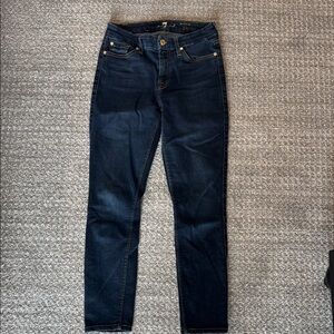 7 For All Mankind Skinny Blue Jeans with Classic Indigo Finish